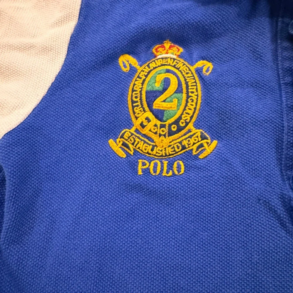 Ralph Lauren Pony Kids Royal Blue Polo Shirt Short Sleeve Crest‎ Logo Size 2T